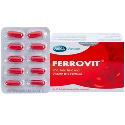 Thuốc Ferrovit MEGA We care điều trị thiếu máu do thiếu sắt (5 vỉ x 10 viên) 1