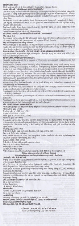 Thuốc Fexocinco 6mg Hà Nam điều trị triệu chứng viêm mũi dị ứng theo mùa và mày đay mạn tính (60ml)