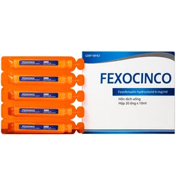 Thuốc Fexocinco 6mg Hà Nam điều trị triệu chứng viêm mũi dị ứng và mày đay mạn tính (20 ống x 10ml) 1