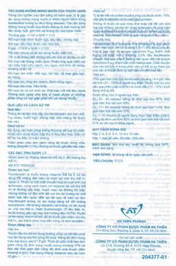 Thuốc Fexofenadine Hydrochloride 180mg An Thiên điều trị viêm mũi dị ứng theo mùa (3 vỉ x 10 viên)
