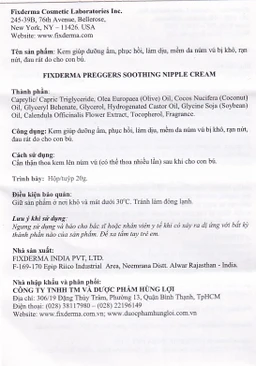 Kem bôi dưỡng ẩm, giảm nứt núm vú Fixderma Preggers Soothing Nipple cream 20g