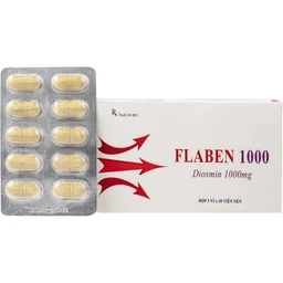 Thuốc Flaben 1000 Hà Nam điều trị các dấu hiệu và triệu chứng của suy tuần hoàn tĩnh mạch mãn tính (3 vỉ x 10 viên) 1