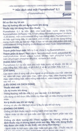 Hỗn dịch nhỏ mắt Flumetholon 0.1% Santen điều trị các bệnh viêm phía ngoài mắt (5ml)