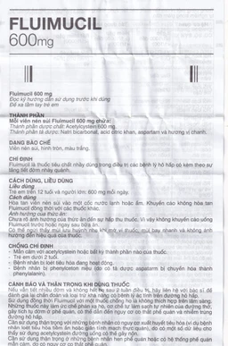 Thuốc Fluimucil 600mg Zambon điều trị bệnh hô hấp kèm tăng tiết đờm nhày (5 vỉ x 2 viên)