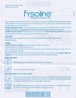 Nước muối sinh lý Fysoline Hypertonique ưu trương (20 ống x 5ml) giúp giảm phù nề và giữ ẩm niêm mạc mũi