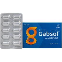 Thuốc Gabsol 40mg/1100mg Liviat chỉ định điều trị bệnh lý tiêu hóa, loét dạ dày tá tráng, trào ngược dạ dày thực quản (3 vỉ x 10 viên) 1