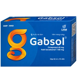Thuốc Gabsol 40mg/1100mg Liviat chỉ định điều trị bệnh lý tiêu hóa, loét dạ dày tá tráng, trào ngược dạ dày thực quản (3 vỉ x 10 viên) 2
