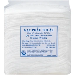 Gạc phẫu thuật An Lành 10x10cm x 6 lớp (100 miếng) dùng thấm máu trong phẫu thuật 1