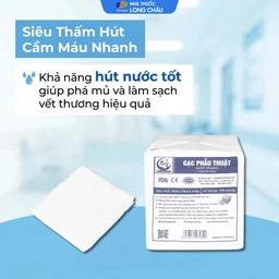 Gạc phẫu thuật An Lành 10x10cm x 6 lớp (100 miếng) dùng thấm máu trong phẫu thuật 5