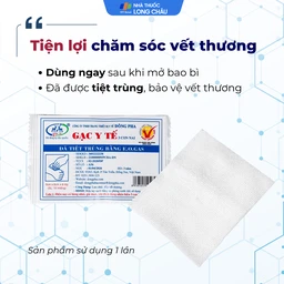 Gạc tiệt trùng Đông Pha nhỏ 5x6x8cm (10 miếng) sơ cứu vết thương, thấm máu và dịch tiết 4