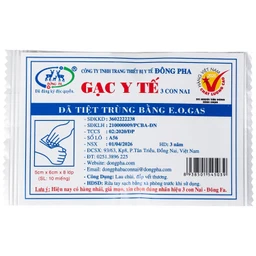 Gạc tiệt trùng Đông Pha nhỏ 5x6x8cm (10 miếng) sơ cứu vết thương, thấm máu và dịch tiết 1