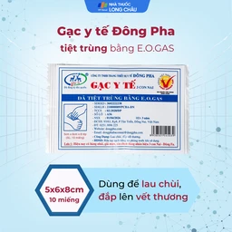 Gạc tiệt trùng Đông Pha nhỏ 5x6x8cm (10 miếng) sơ cứu vết thương, thấm máu và dịch tiết 2
