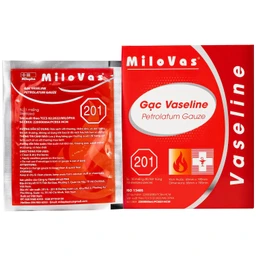 Gạc tiệt trùng Vaseline Milovas (10 miếng) sơ cứu vết thương, thấm máu và dịch tiết 1