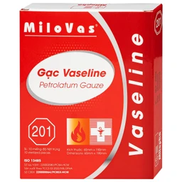 Gạc tiệt trùng Vaseline Milovas (10 miếng) sơ cứu vết thương, thấm máu và dịch tiết 6