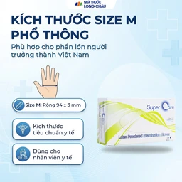 Găng tay y tế có bột Super Care size M (100 cái) Latex Powdered Examination 4