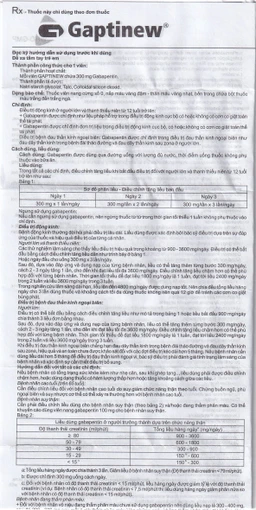 Thuốc Gaptinew 300mg Agimexpharm điều trị động kinh và đau thần kinh ngoại biên (10 vỉ x 10 viên)