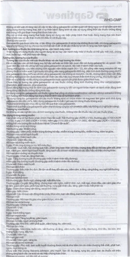 Thuốc Gaptinew 300mg Agimexpharm điều trị động kinh và đau thần kinh ngoại biên (10 vỉ x 10 viên)