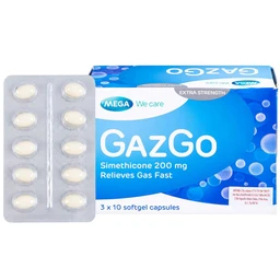 Thuốc GazGo MEGA We care điều trị khó chịu, căng đau, trướng bụng (3 vỉ x 10 viên)