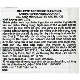 Gel khử mùi và giảm tiết mồ hôi Nam Gillette Arctic Ice hương băng cực mát lạnh  (107g) 4