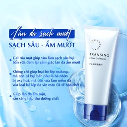 Gel rửa mặt cho da khô và da nhạy cảm Transino Clear Wash 110g