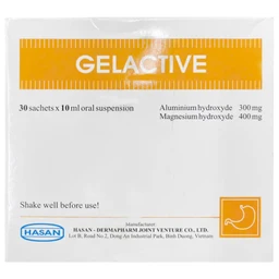 Hỗn dịch uống Gelactive Fort Hasan điều trị viêm loét dạ dày, làm dịu rối loạn tiêu hóa (30 gói x 10ml)