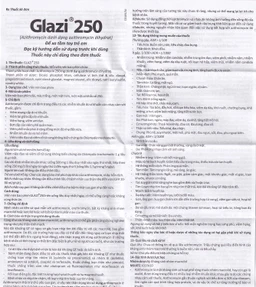 Thuốc Glazi 250 Abbott điều trị viêm xoang cấp, viêm tai giữa cấp, viêm họng, viêm amidan (2 vỉ x 6 viên)