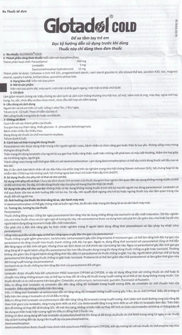 Thuốc Glotadol Cold Glomed hỗ trợ giảm đau, hạ sốt (10 vỉ x 10 viên)