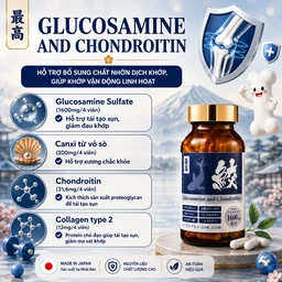 Viên uống giúp giảm đau khớp, khô khớp, bổ sung chất nhờn dịch khớp Glucosamine And Chondroitin Jpanwell (120 viên) 4