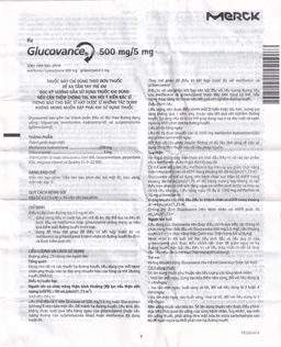 Thuốc Glucovance 500mg/5mg Merck điều trị bệnh đái tháo đường típ 2 (2 vỉ x 15 viên)