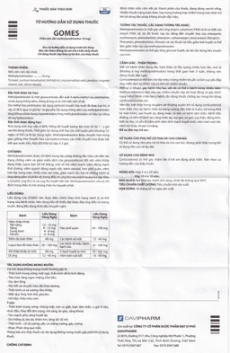 Thuốc Gomes 16mg Davipharm kháng viêm, điều trị viêm khớp dạng thấp, lupus ban đỏ hệ thống (3 vỉ x 10 viên)