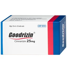 Thuốc Goodrizin 25mg Hadiphar điều trị bệnh mạch ngoại vi (10 vỉ x 10 viên) 2