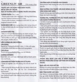 Thuốc Greenliv 140mg Reliv điều trị rối loạn tiêu hóa trong các bệnh về gan, viêm gan cấp và mãn tính (3 vỉ x 10 viên)