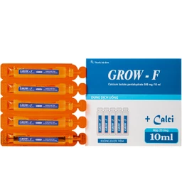 Dung dịch Grow - F Hanapharm điều trị tình trạng thiếu Calci (20 ống x 10ml) 1