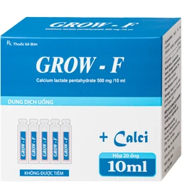 Dung dịch Grow - F Hanapharm điều trị tình trạng thiếu Calci (20 ống x 10ml) 2