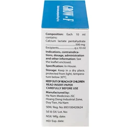 Dung dịch Grow - F Hanapharm điều trị tình trạng thiếu Calci (20 ống x 10ml) 3