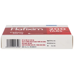 Thuốc Hafixim 200 Tabs DHG Pharma điều trị các trường hợp nhiễm khuẩn (3 vỉ x 10 viên)