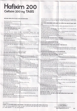 Thuốc Hafixim 200 Tabs DHG Pharma điều trị các trường hợp nhiễm khuẩn (3 vỉ x 10 viên)