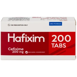Thuốc Hafixim 200 Tabs DHG Pharma điều trị các trường hợp nhiễm khuẩn (3 vỉ x 10 viên)