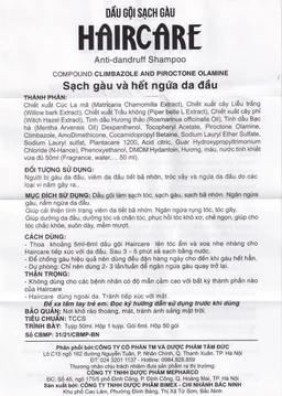 Dầu gội Haircare Bimex dưỡng tóc, ngăn ngừa gàu (50ml)