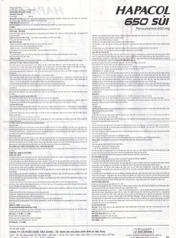 Viên sủi Hapacol 650 DHG điều trị các cơn đau có cường độ nhẹ đến trung bình và sốt (4 vỉ x 4 viên)