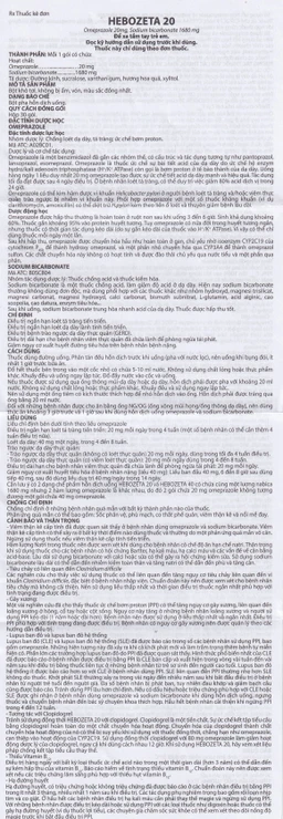 Thuốc Hebozeta 20 Hamedi điều trị ngắn hạn loét tá tràng tiến triển (30 gói)