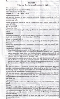 Thuốc Hepbest 25mg điều trị nhiễm virus viêm gan B mạn tính (30 viên)