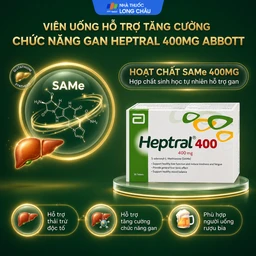 Heptral 400 Abbott hỗ trợ tăng cường chức năng gan, men gan tăng, sử dụng nhiều bia rượu (3 vỉ x 10 viên) 3
