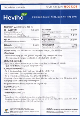 Siro giảm ho long đờm Heviho Thái Minh (100ml)