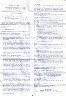 Kem bôi Hidem Cream điều trị viêm da dị ứng, hăm da (15g)