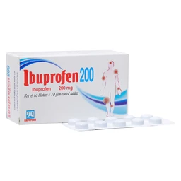 Thuốc Ibuprofen 200 Nadyphar giảm đau, kháng viêm thống kinh, nhức đầu, đau răng, viêm khớp (10 vỉ x 10 viên) 1