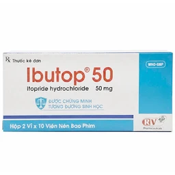 Thuốc Ibutop 50 OPV điều trị viêm dạ dày, chướng bụng, đau bụng, chán ăn, ợ nóng (2 vỉ x 10 viên)