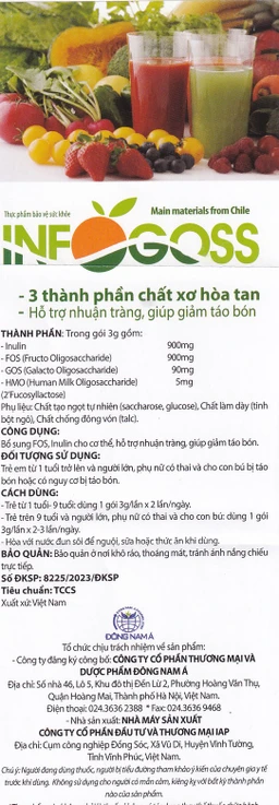 Bột hòa tan giúp giảm táo bón Infogoss IAP (30 gói)