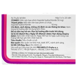 Thuốc Itomed 50mg Pro.Med điều trị các triệu chứng tiêu hóa dành cho người lớn (5 vỉ x 20 viên)