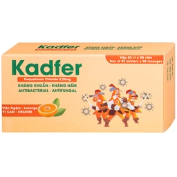 Viên ngậm Kadfer 0.25 Enlie điều trị viêm họng, đau vùng họng, viêm amidan, viêm lưỡi hay viêm miệng hoặc loét áp tơ hay tưa miệng ( 3 vỉ x 8 viên) 2